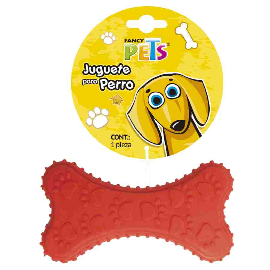 Juguete hueso con huellas para perro