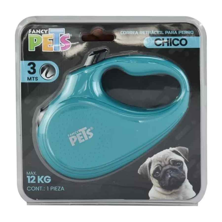 Correa rectractil chica aqua