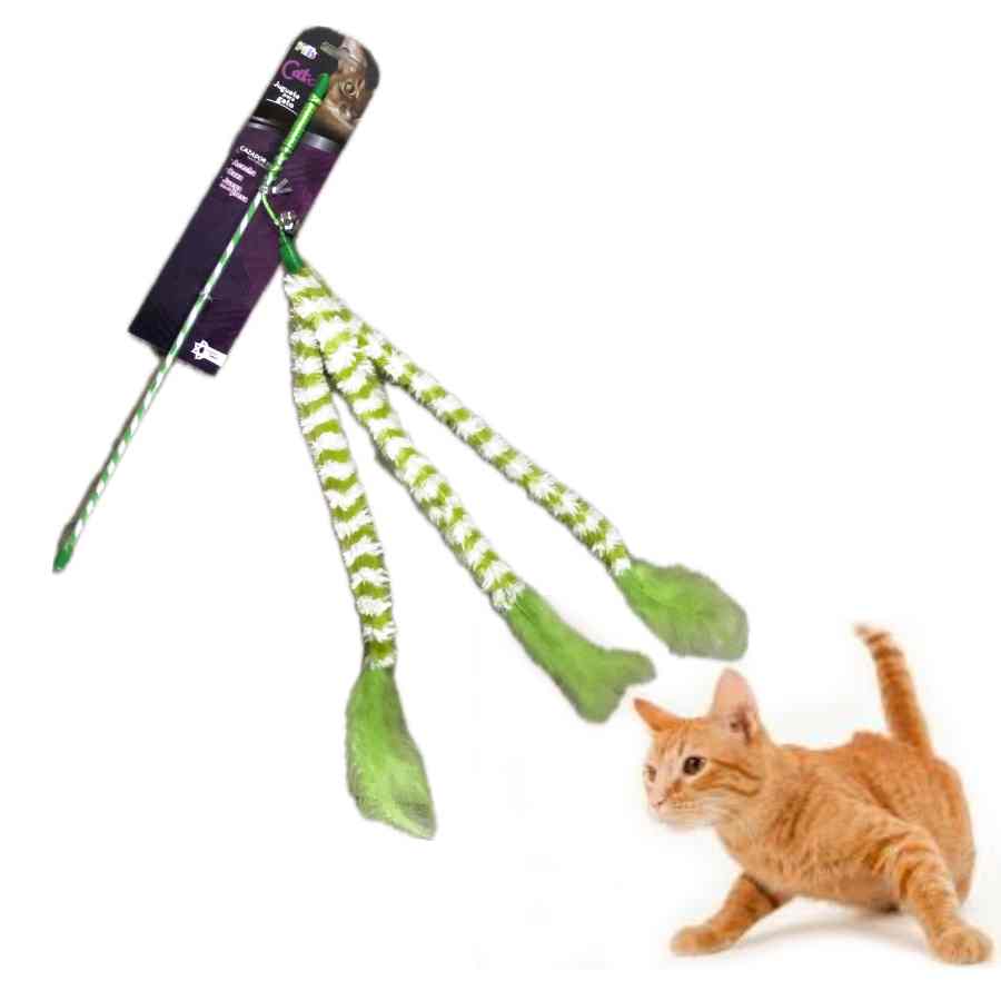 Juguete para gato caña tira multiple