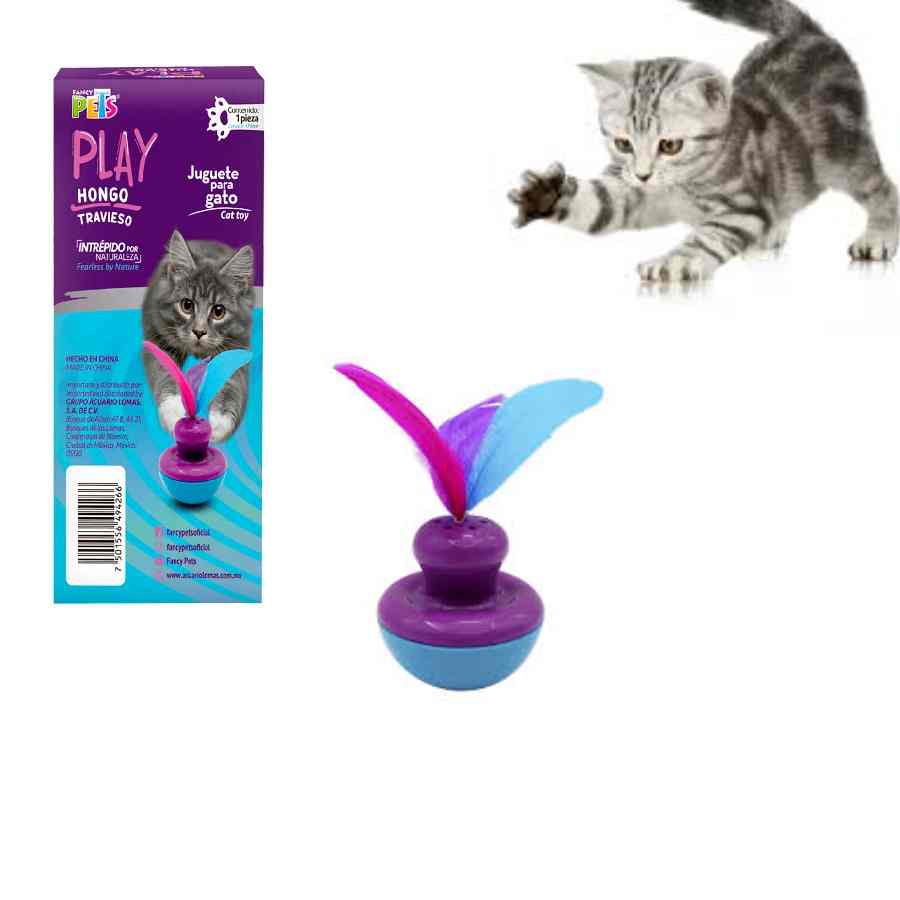 Juguete hongo travieso para gato