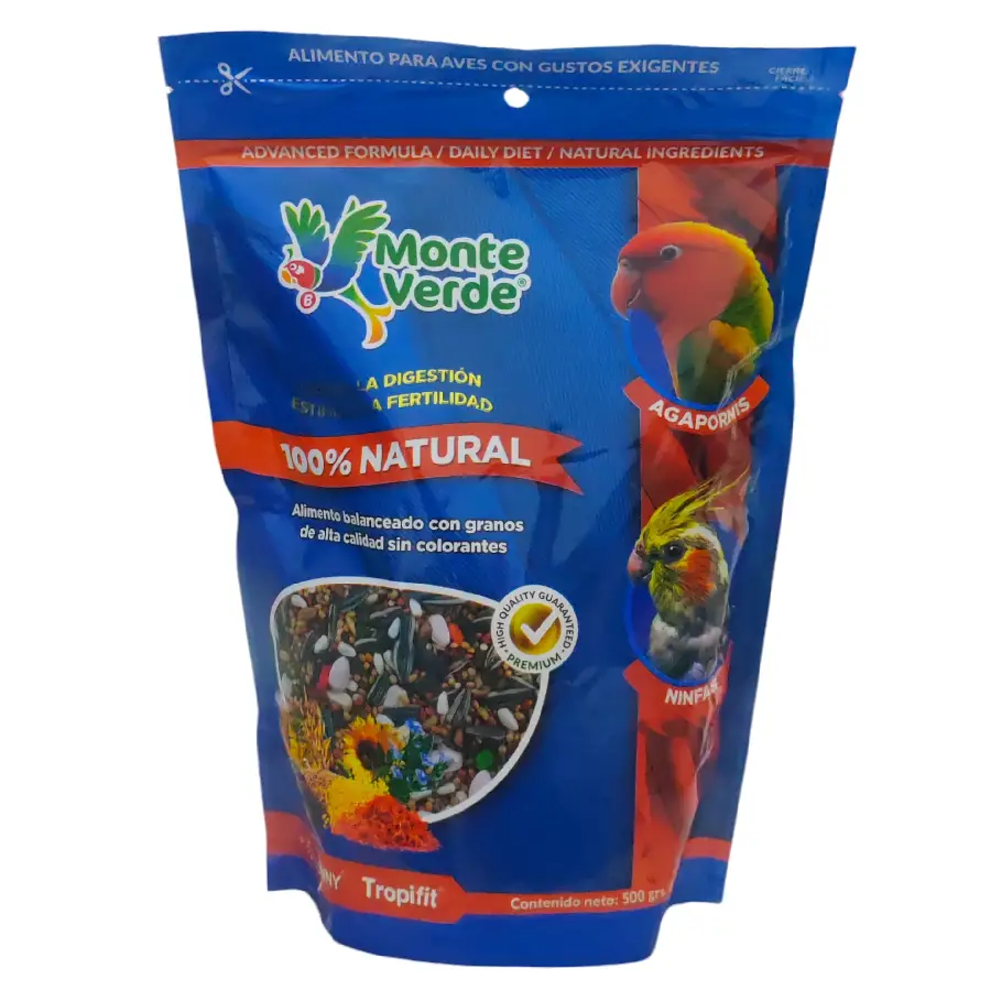 Alimento para agapornis y ninfas monteverde