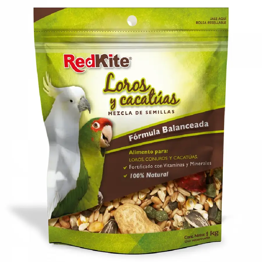 Alimento mezcla de semillas loros y cacatúas