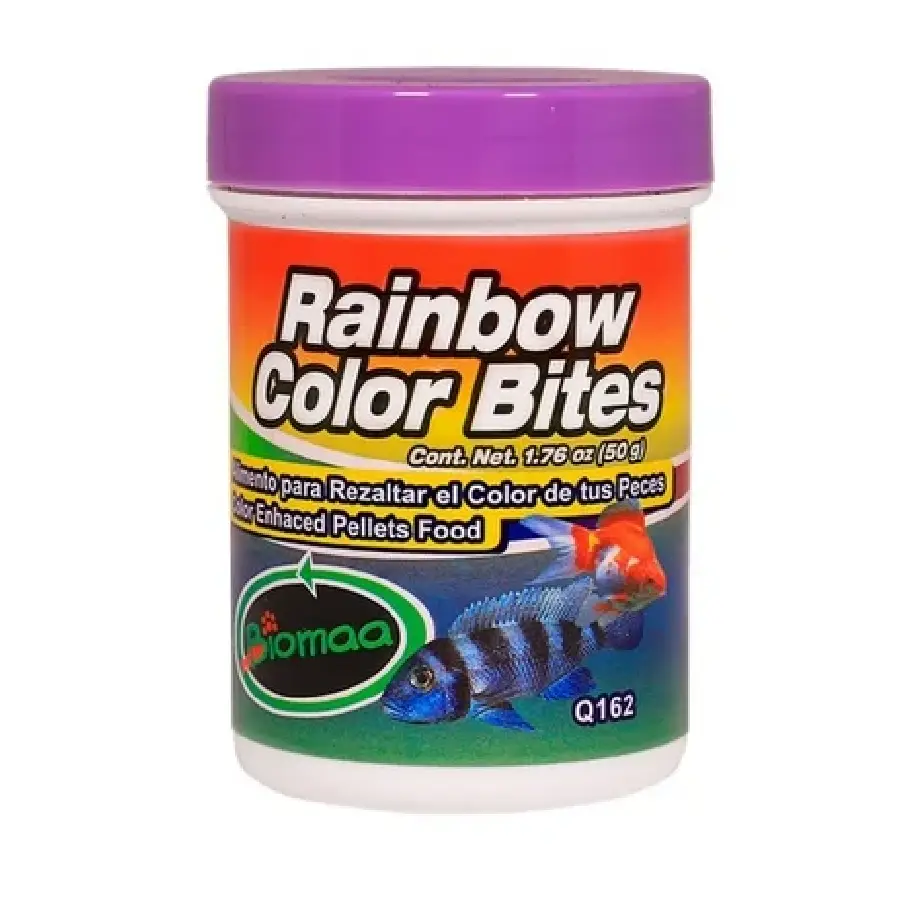 Alimento rainbow color bites para peces 50gr