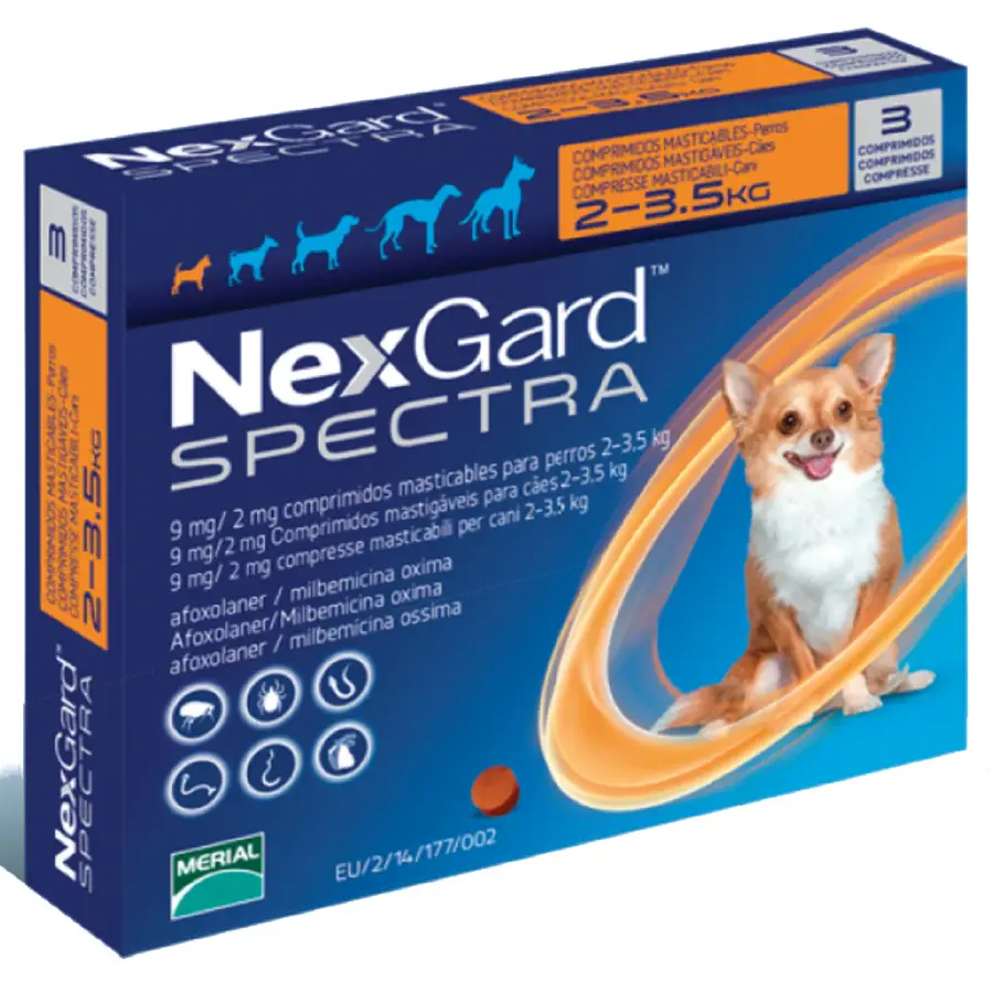 Tableta masticable nexgard 2-3.5kg para pulgas y garrapatas