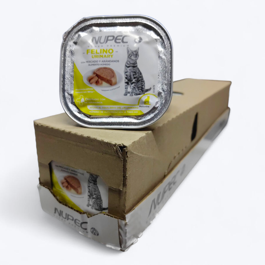 Cluster Rack Nupec Alimento H├â┬║medo Felino Urinary (Gato problema urinario) con Pescado y Ar├â┬índanos 16 Latas 100 gr c/u