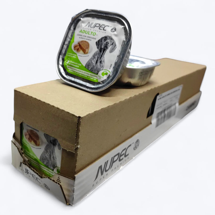 Cluster Rack Nupec Alimento Perro Adulto Carne con Verduras 16 Latas 100 gr c/u