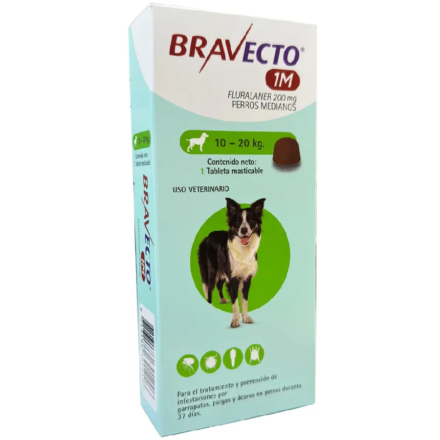 Tableta masticable bravecto para peso de 10 - 20 kg