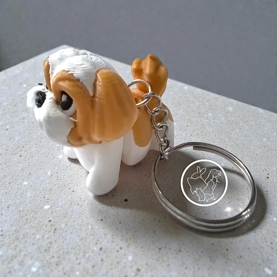 Llavero 3D de shih tzu articulado
