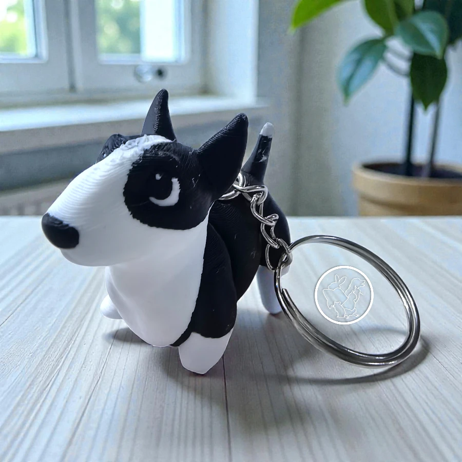 Llavero 3D de bull terrier articulado