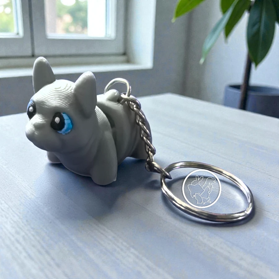 Llavero 3D de bulldog frances articulado