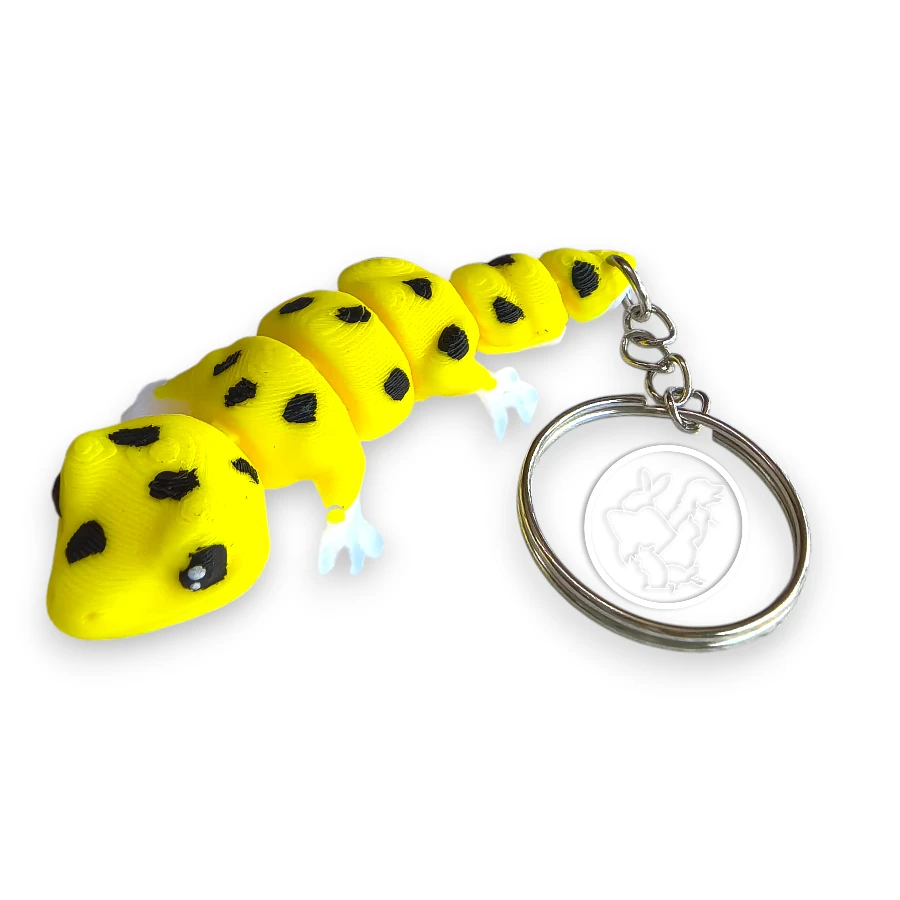 Llavero 3D de gecko leopardo articulado