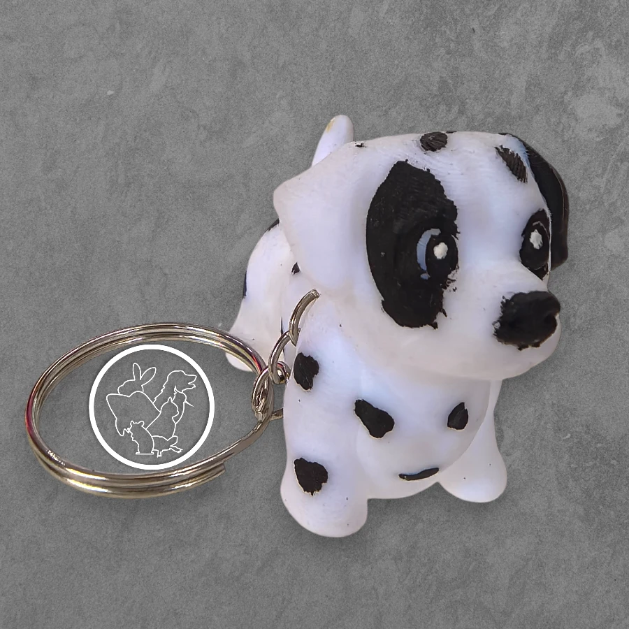 Llavero 3D de dalmata articulado ojo manchado