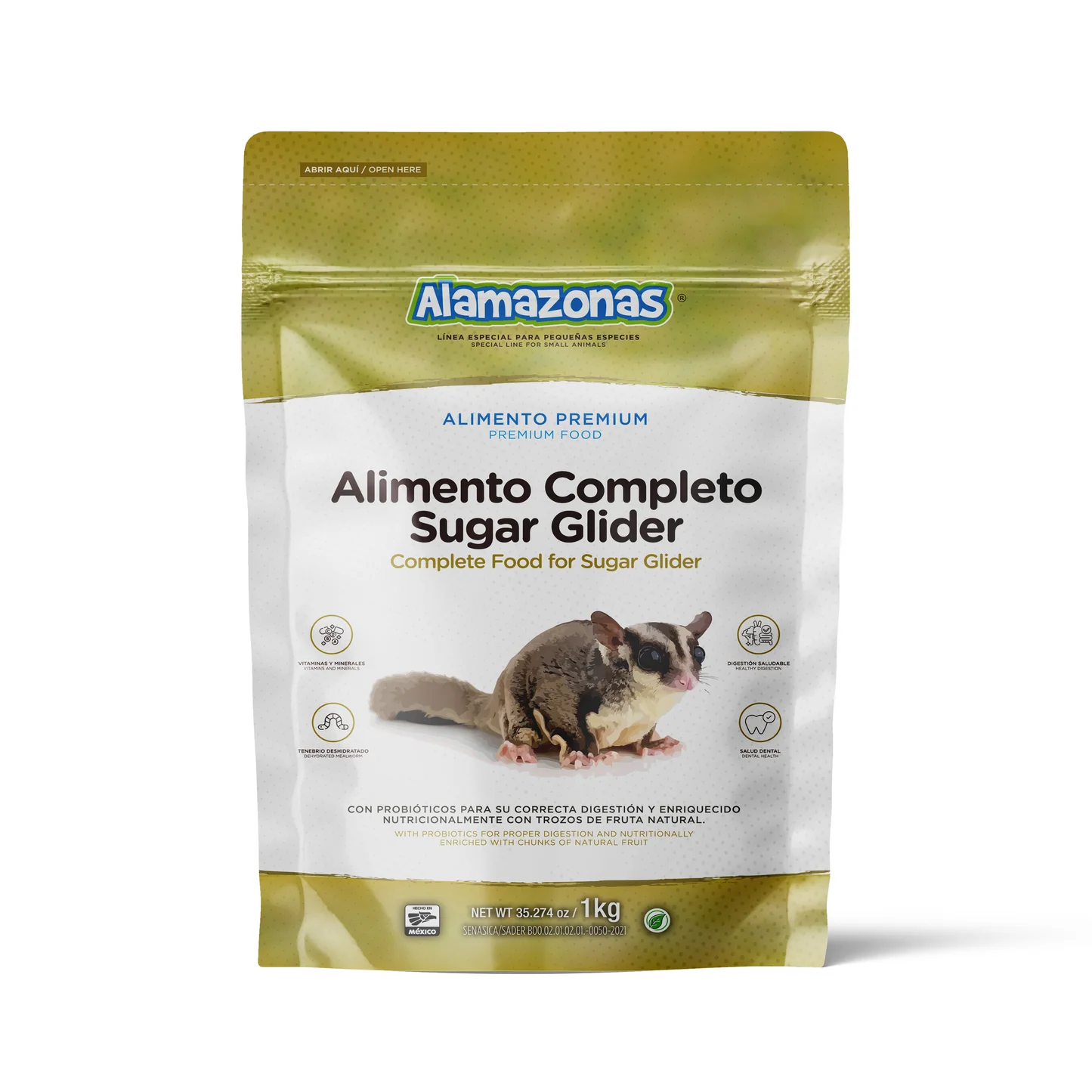 Alimento para sugar glider (petauros) alamazonas 1kg