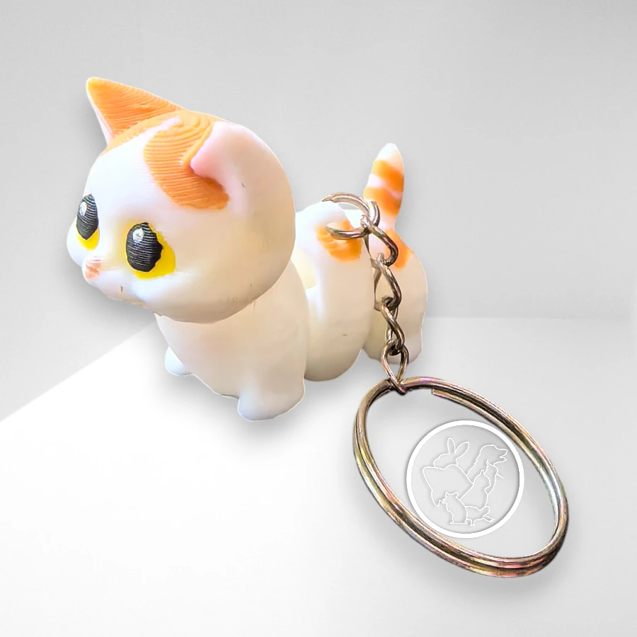 Llaveros 3D de gato articulado
