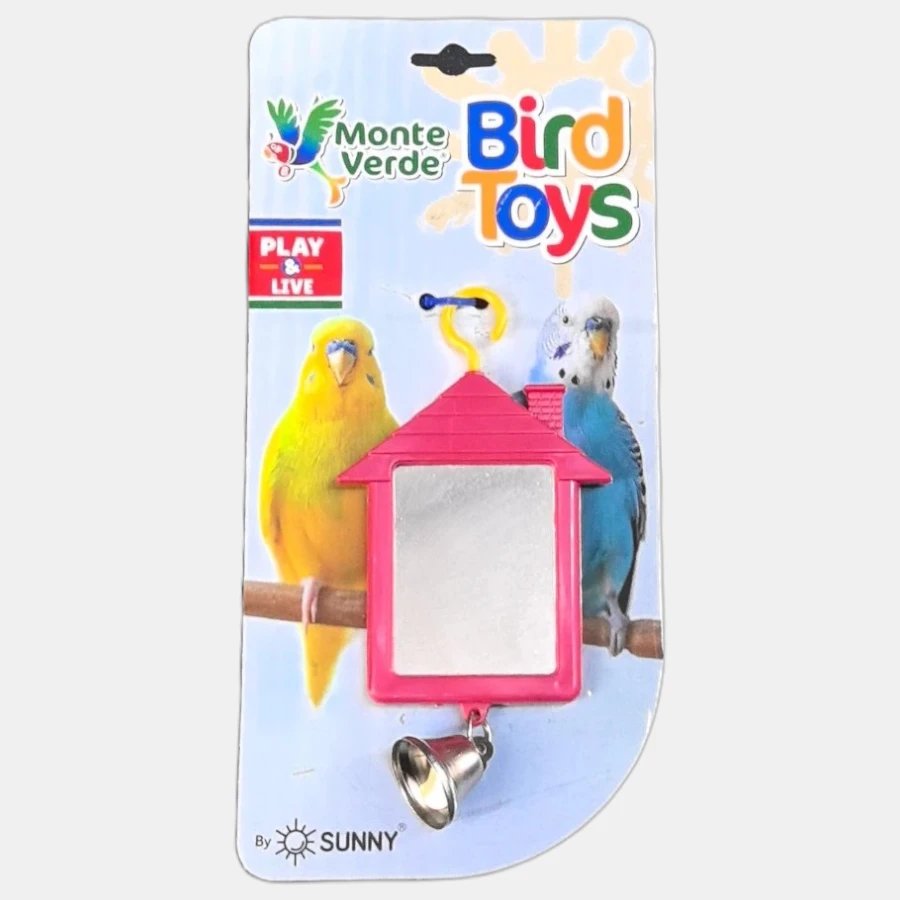 Juguete para aves casa espejo