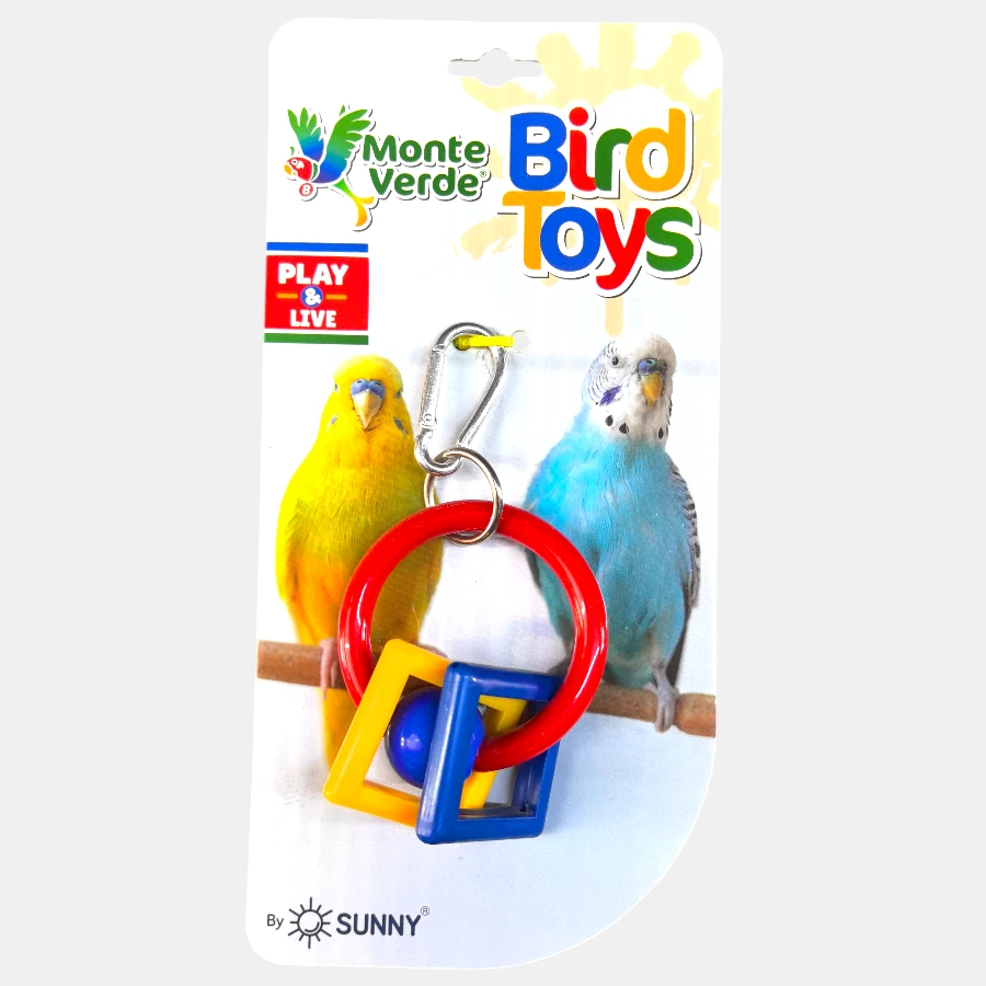 Juguete para aves de aro con figuras