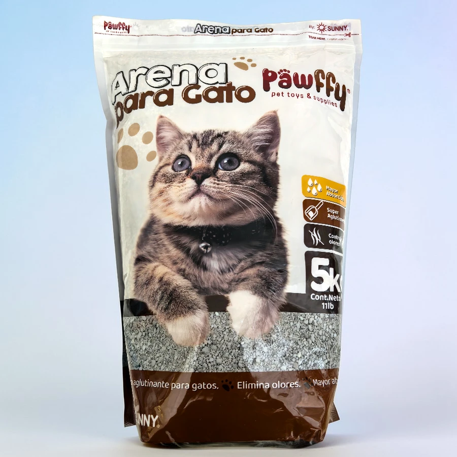 Arena pawffy sin aroma de 5 kg para gato