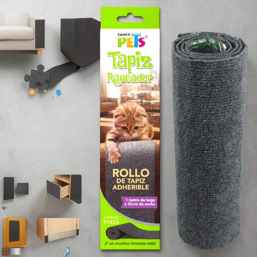 Rascador tapiz gris adherible para gatos