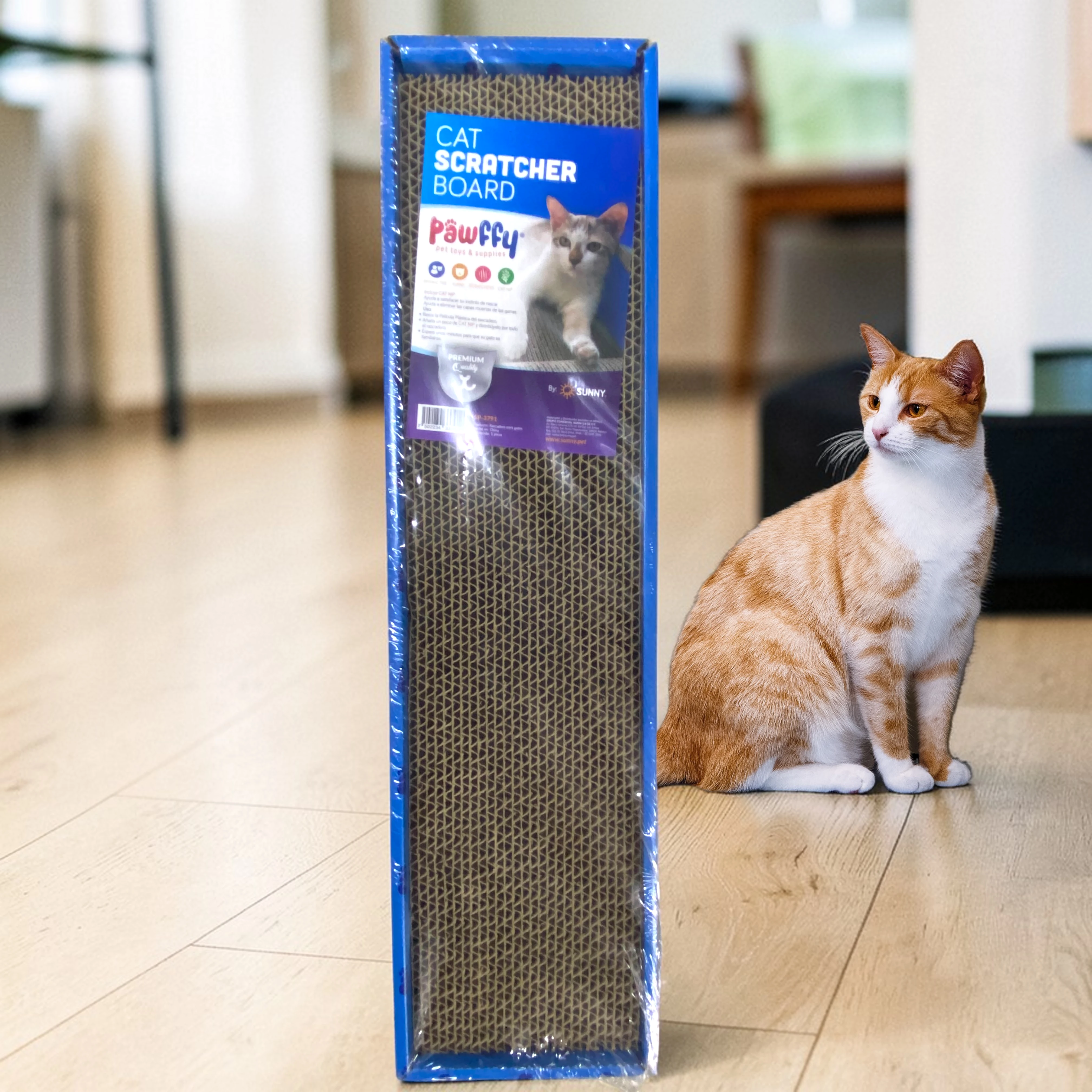 Rascador rectangular de cartón para gatos