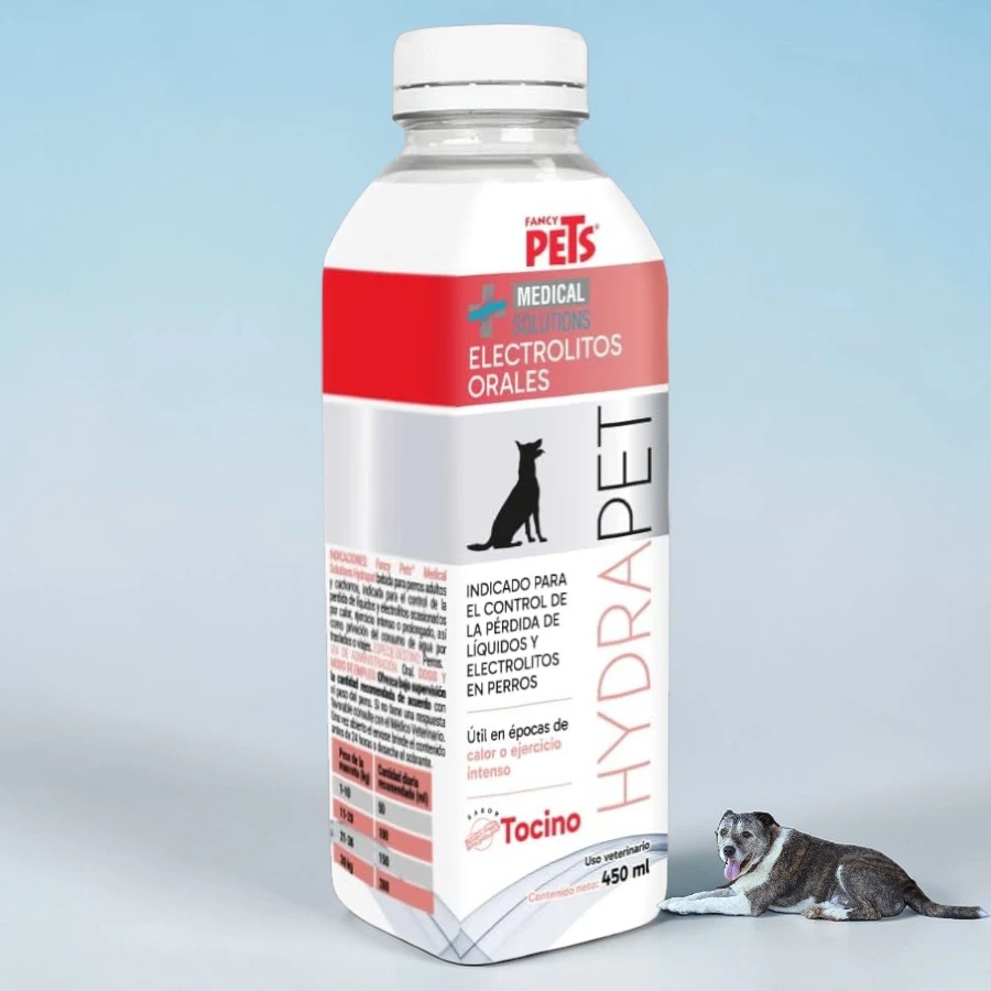Suero oral electrolitos para perros sabor tocino