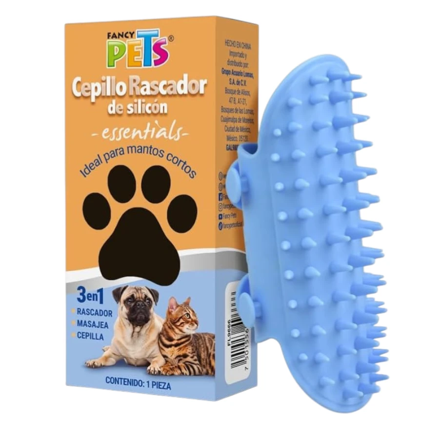 Cepillo rascador de silicón 3 en 1 para mascotas