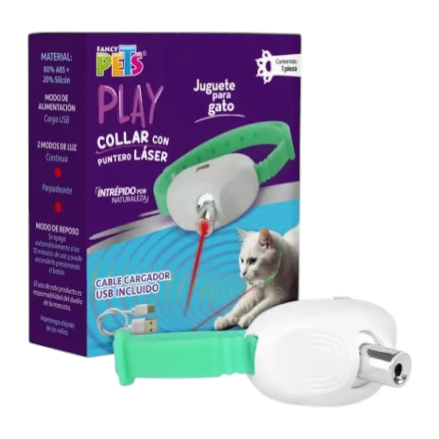 Juguete collar apuntador laser ajustable para gatos