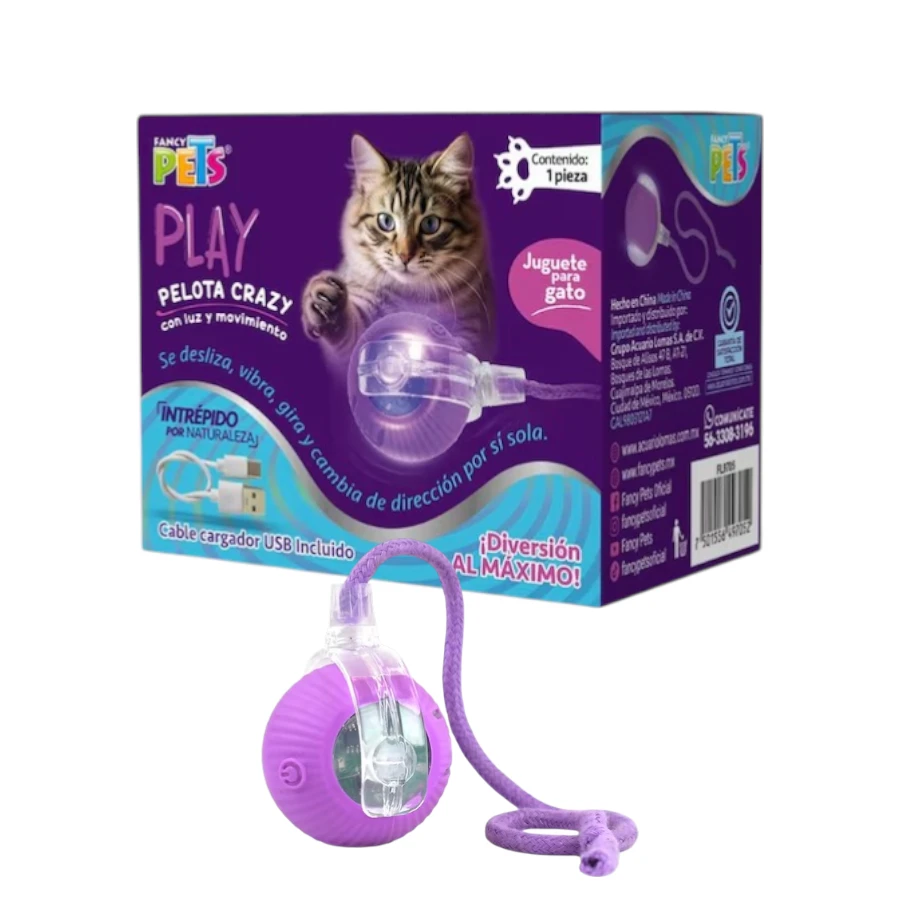 Pelota crazy para gato con luz y movimiento