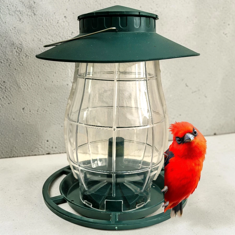 Alimentador de semillas farol para aves 6 estaciónes