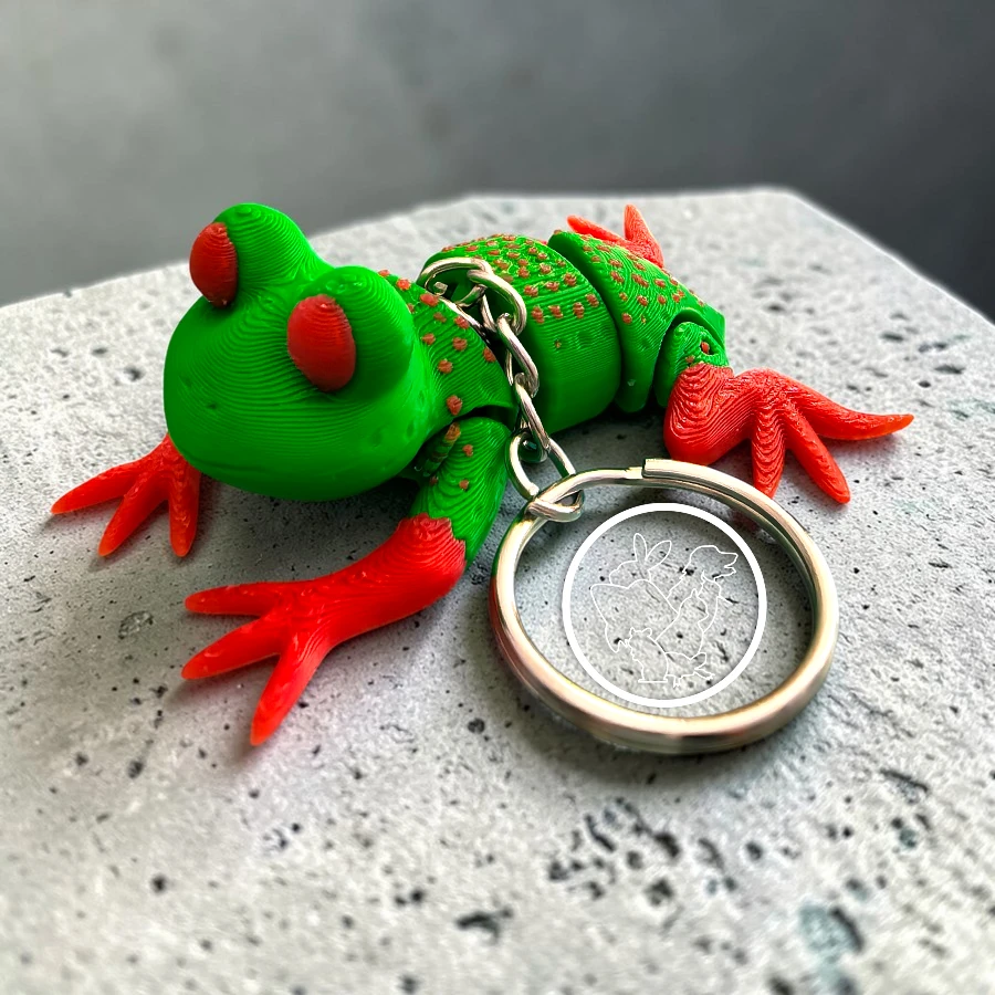 Llavero 3D de rana articulado