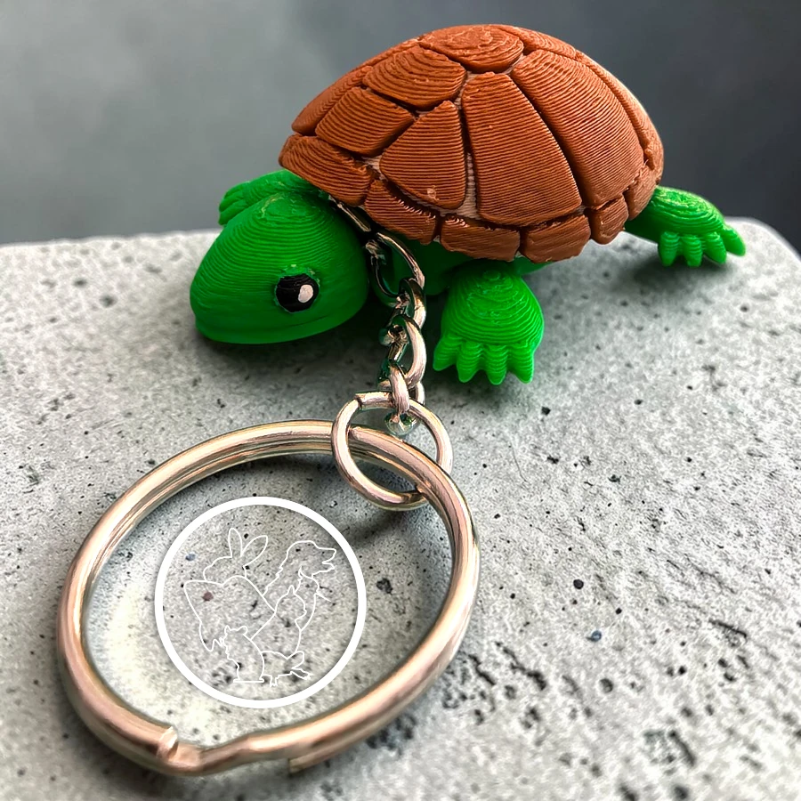 Llavero 3D de tortuga articulado
