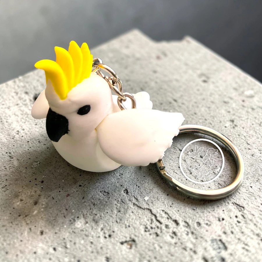 Llavero 3D de cacatua articulado