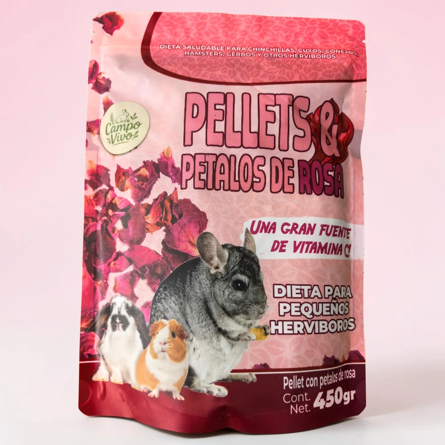 Pellets y petalos de rosas