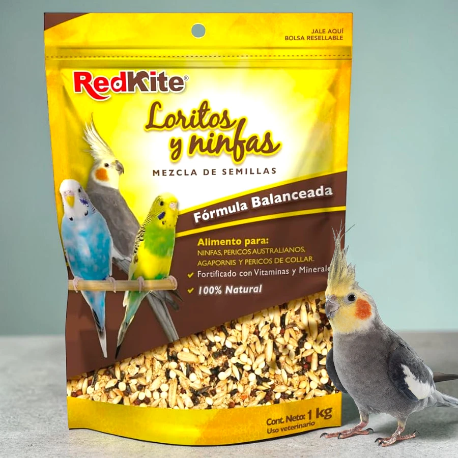 Alimento mezcla de semillas loritos y ninfas para pajaros 1 kg