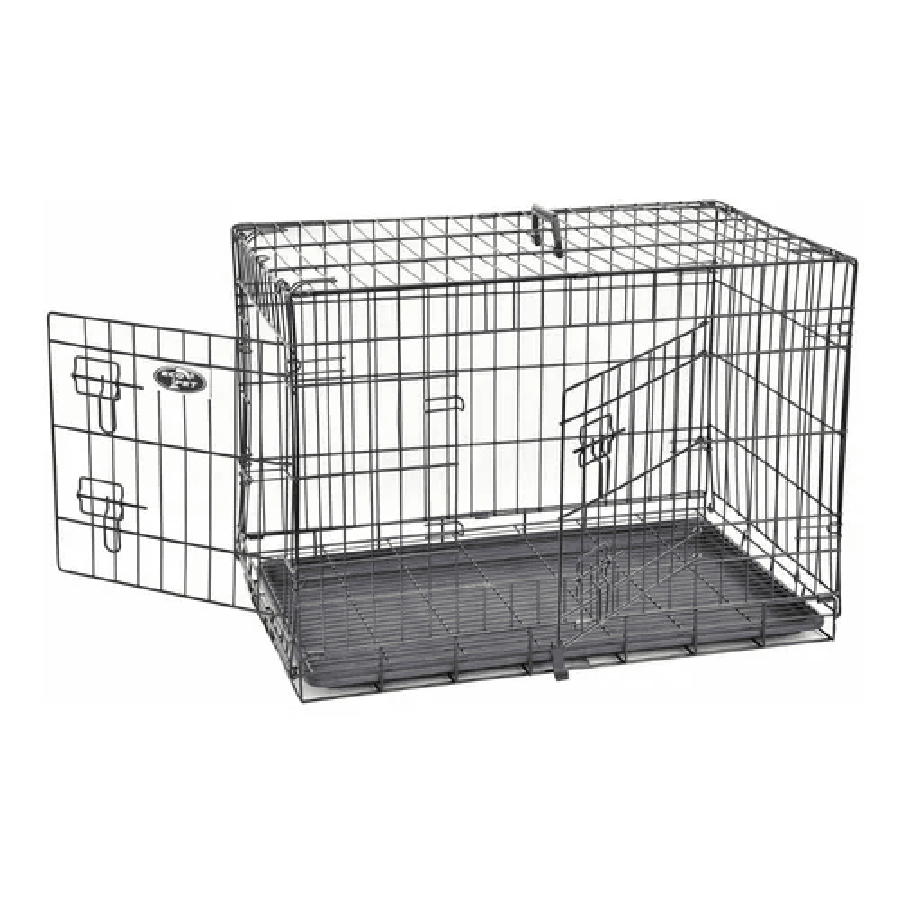 Jaula met├â┬ílica plegable con division 92 x 56.5 x 66 cm