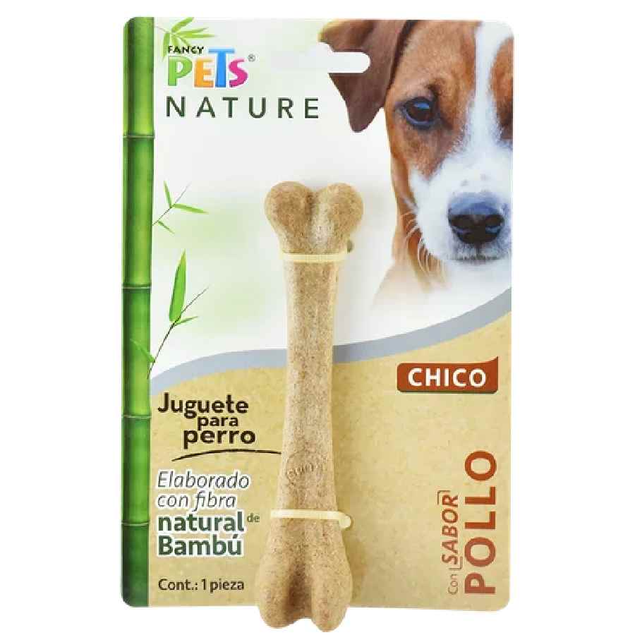 Juguete hueso chico de bambu sabor pollo nature