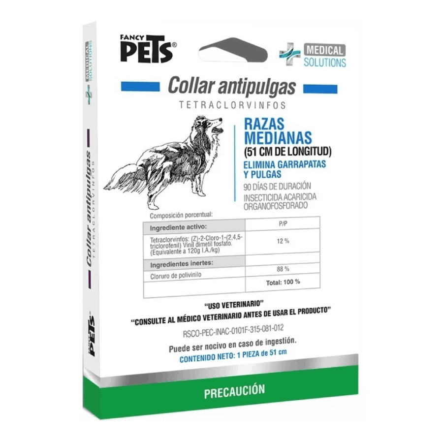 Collar antipulgas para perro razas medianas 51 cm
