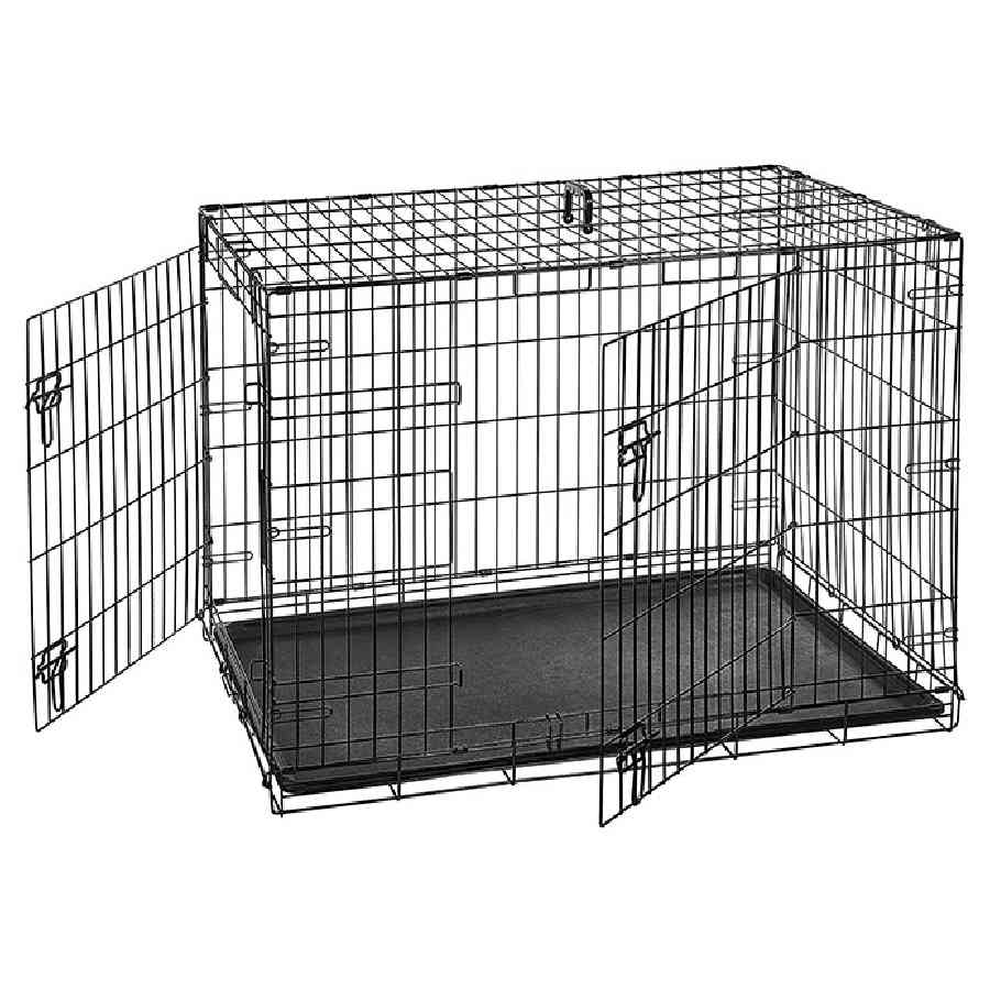 Jaula metalica plegable con division  121 x 75 x 86 cm