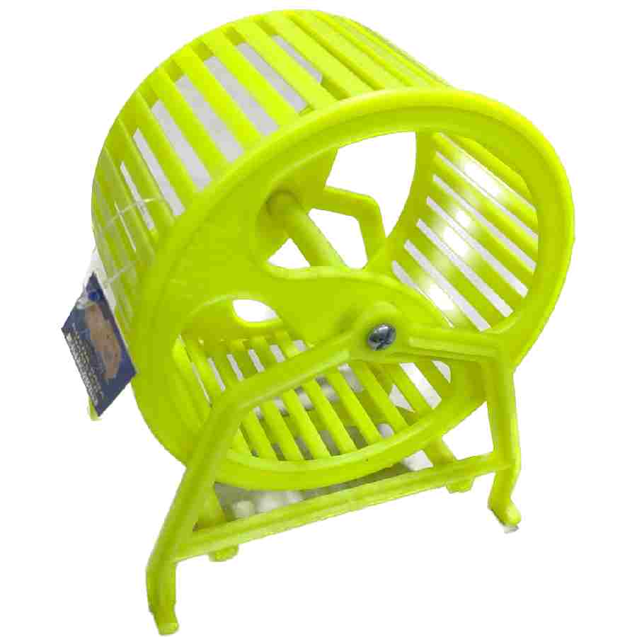 Rueda para hámster con base verde