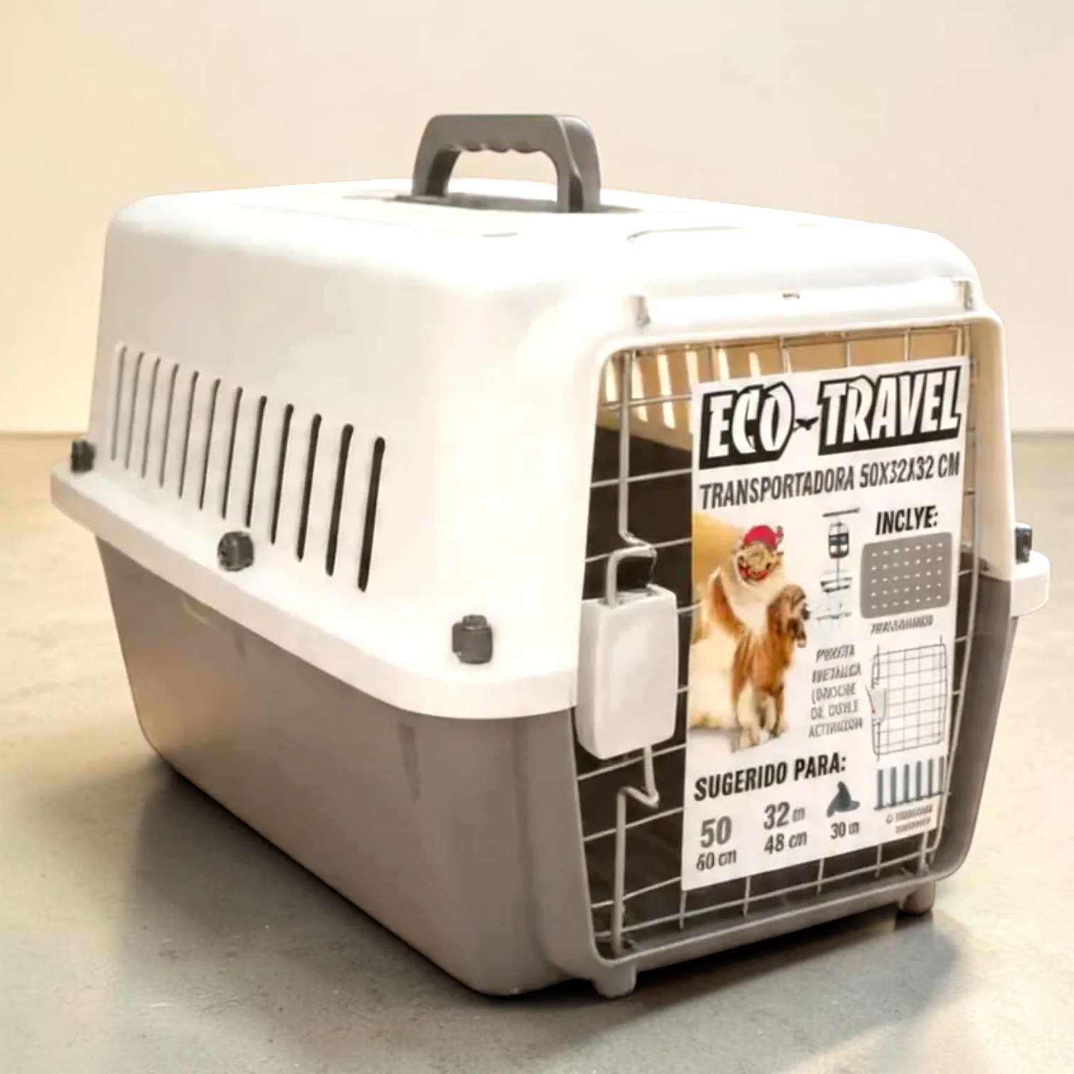 13043 ECOTRAVEL TRANSP C/TAPETE 61X40X39 CM GRIS (6)